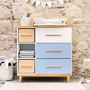 Kommode 3-türig NADO white-capri blue