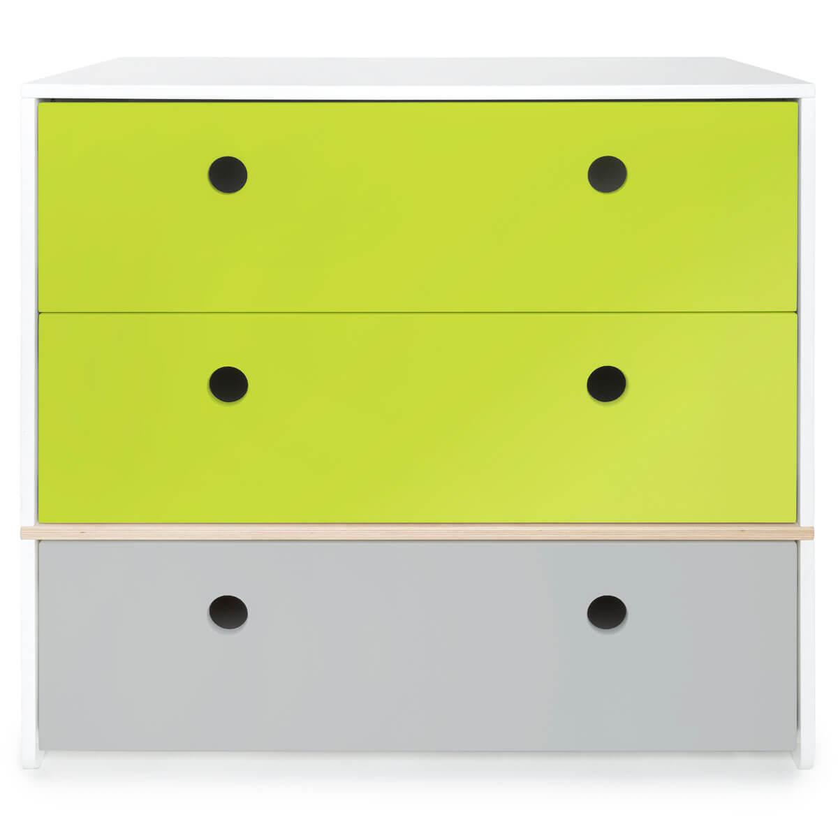 Kommode COLORFLEX Schubladen Farben lime-lime-pearl grey