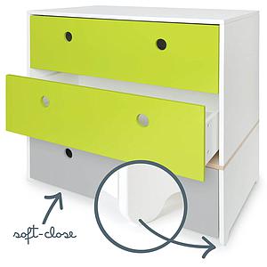 Kommode COLORFLEX Schubladen Farben lime-lime-pearl grey