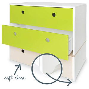 Kommode COLORFLEX Schubladen Farben lime-lime-white wash