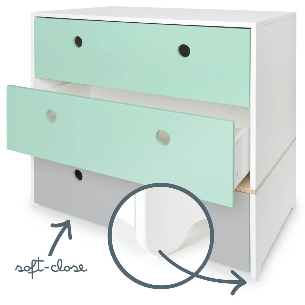 Kommode COLORFLEX Schubladen Farben mint-mint-pearl grey