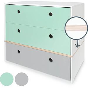 Kommode COLORFLEX Schubladen Farben mint-mint-pearl grey
