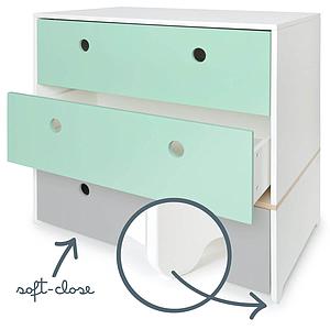 Kommode COLORFLEX Schubladen Farben mint-mint-pearl grey