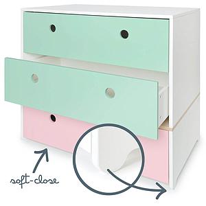 Kommode COLORFLEX Schubladen Farben mint-mint-sweet pink