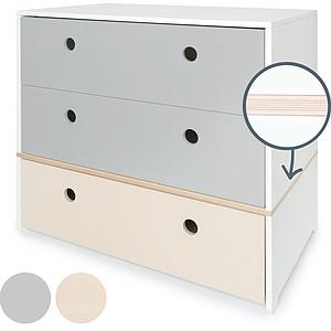 Kommode COLORFLEX Schubladen Farben pearl grey-pearl grey-white wash