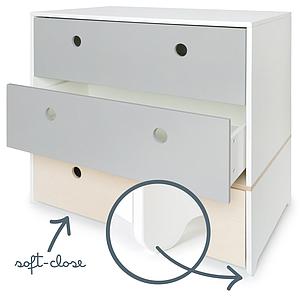 Kommode COLORFLEX Schubladen Farben pearl grey-pearl grey-white wash