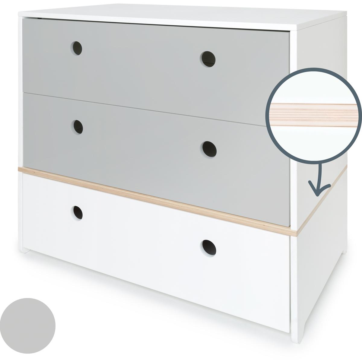 Kommode COLORFLEX Schubladen Farben pearl grey-pearl grey-white