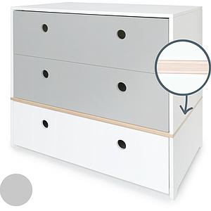 Kommode COLORFLEX Schubladen Farben pearl grey-pearl grey-white