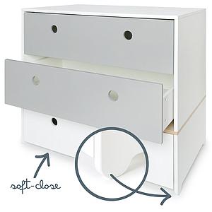 Kommode COLORFLEX Schubladen Farben pearl grey-pearl grey-white