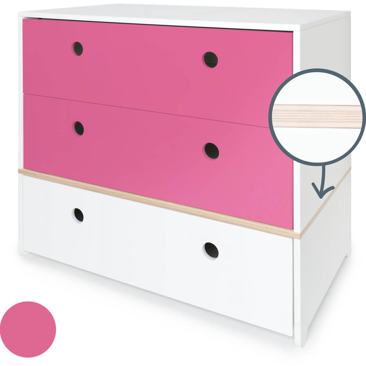 Kommode COLORFLEX Schubladen Farben pink-pink-white