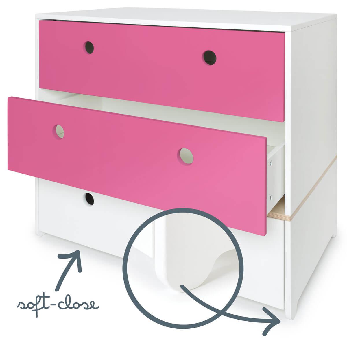 Kommode COLORFLEX Schubladen Farben pink-pink-white