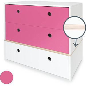 Kommode COLORFLEX Schubladen Farben pink-pink-white