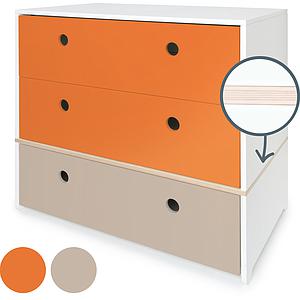 Kommode COLORFLEX Schubladen Farben pure orange-pure orange-warm grey