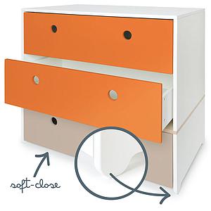 Kommode COLORFLEX Schubladen Farben pure orange-pure orange-warm grey