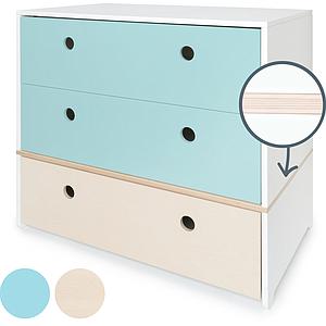 Kommode COLORFLEX Schubladen Farben sky blue-white wash