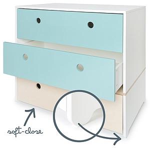 Kommode COLORFLEX Schubladen Farben sky blue-white wash
