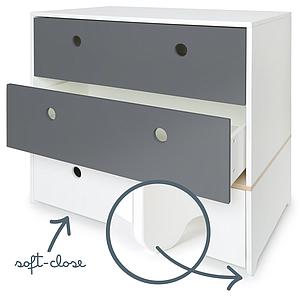 Kommode COLORFLEX Schubladen Farben space grey-space grey-white