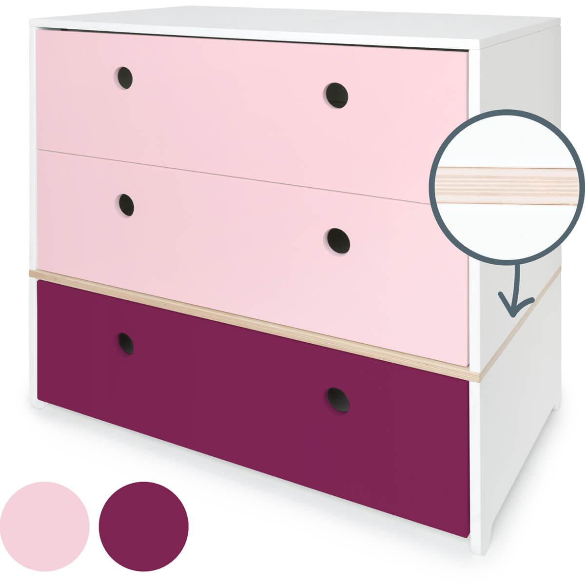 Kommode COLORFLEX Schubladen Farben sweet pink-sweet pink-plum