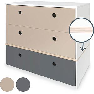 Kommode COLORFLEX Schubladen Farben warm grey-warm grey-space grey
