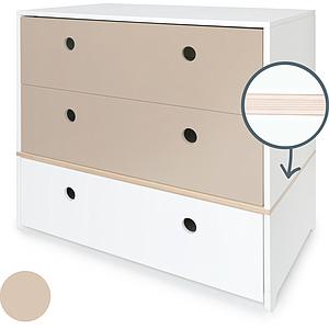 Kommode COLORFLEX Schubladen Farben warm grey-warm grey-white