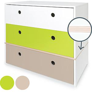 Kommode COLORFLEX Schubladen Farben white-lime-warm grey