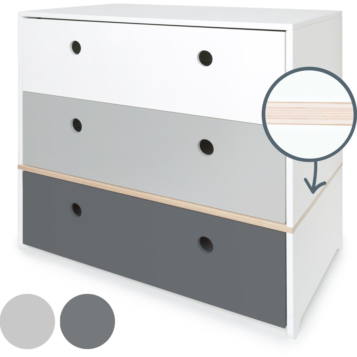Kommode COLORFLEX Schubladen Farben white-pearl grey-space grey