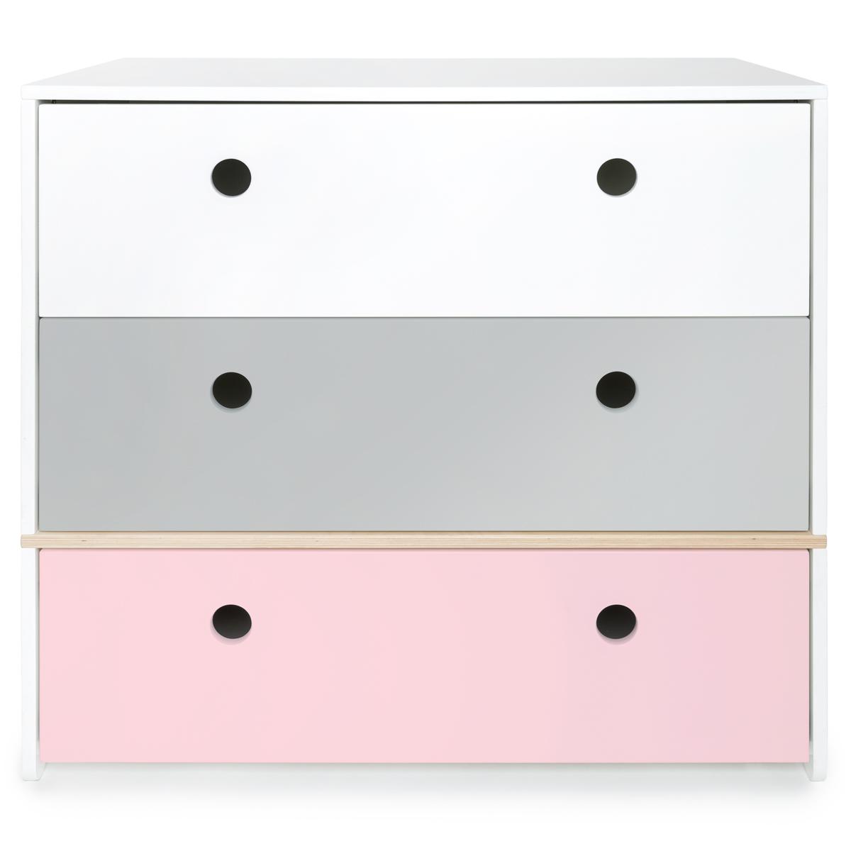 Kommode COLORFLEX Schubladen Farben white-pearl grey-sweet pink