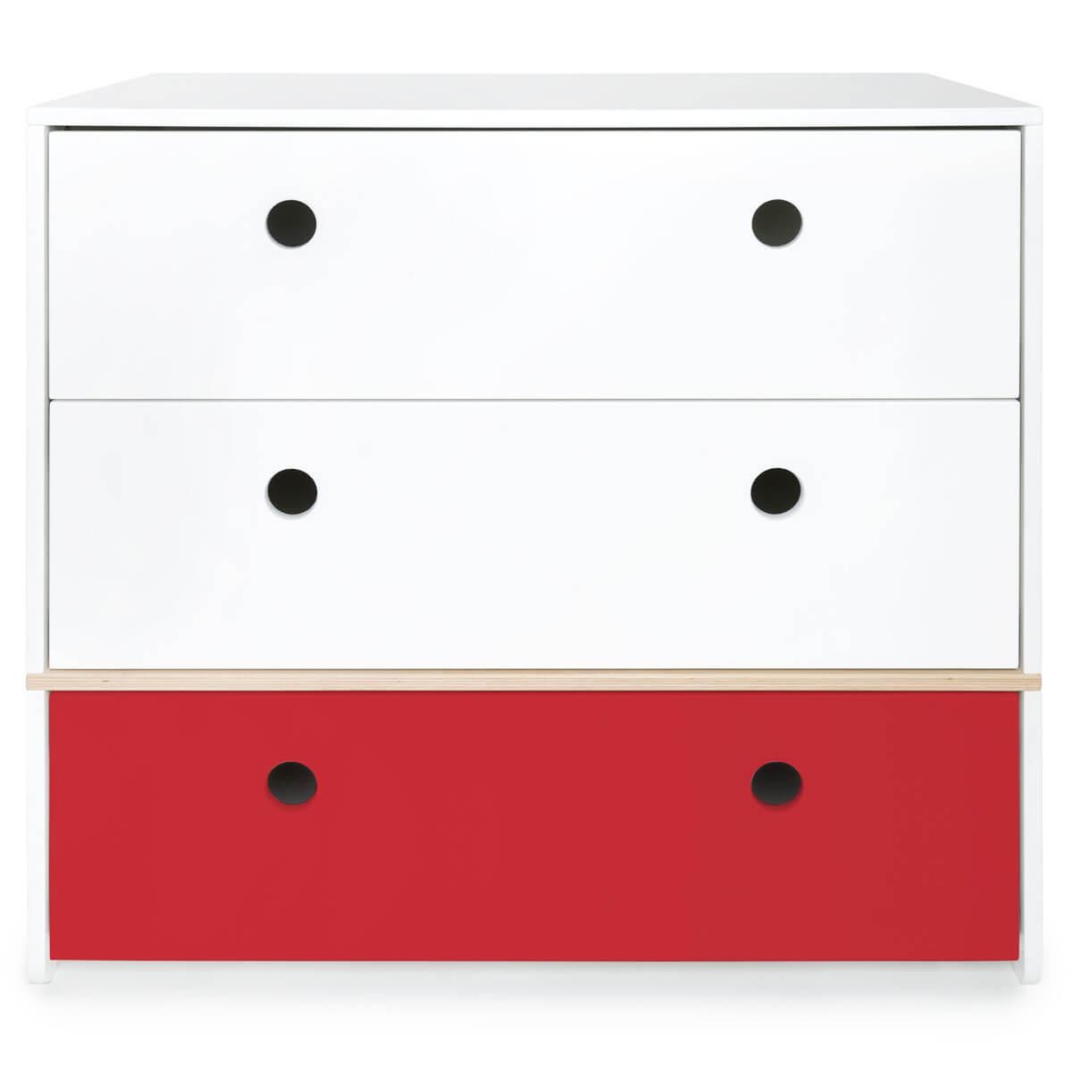 Kommode COLORFLEX Schubladen Farben white-white-true red