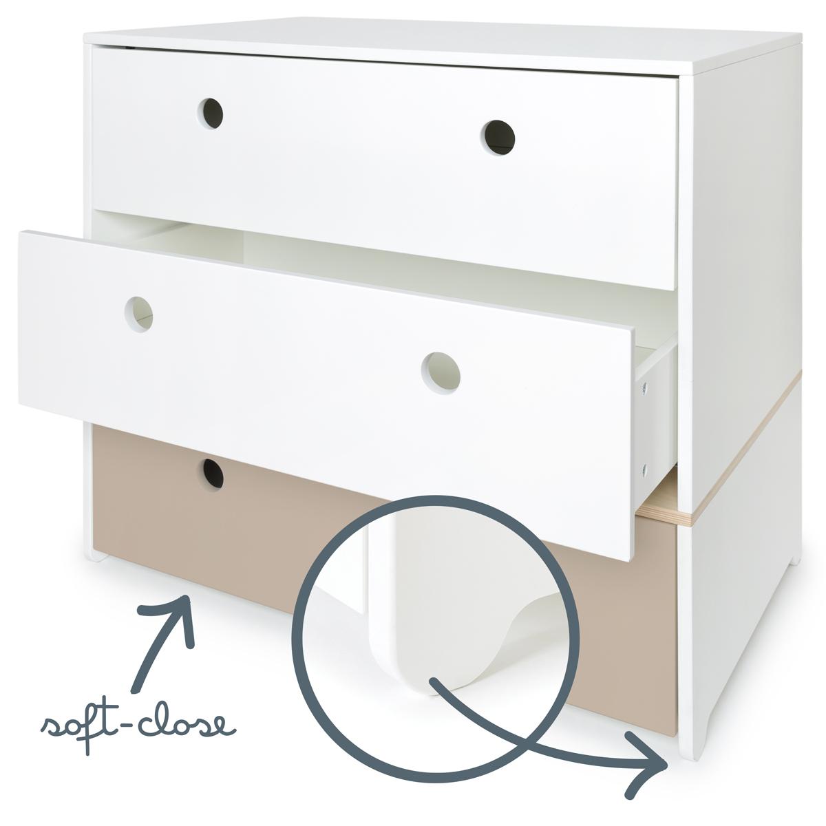 Kommode COLORFLEX Schubladen Farben white-white-warm grey