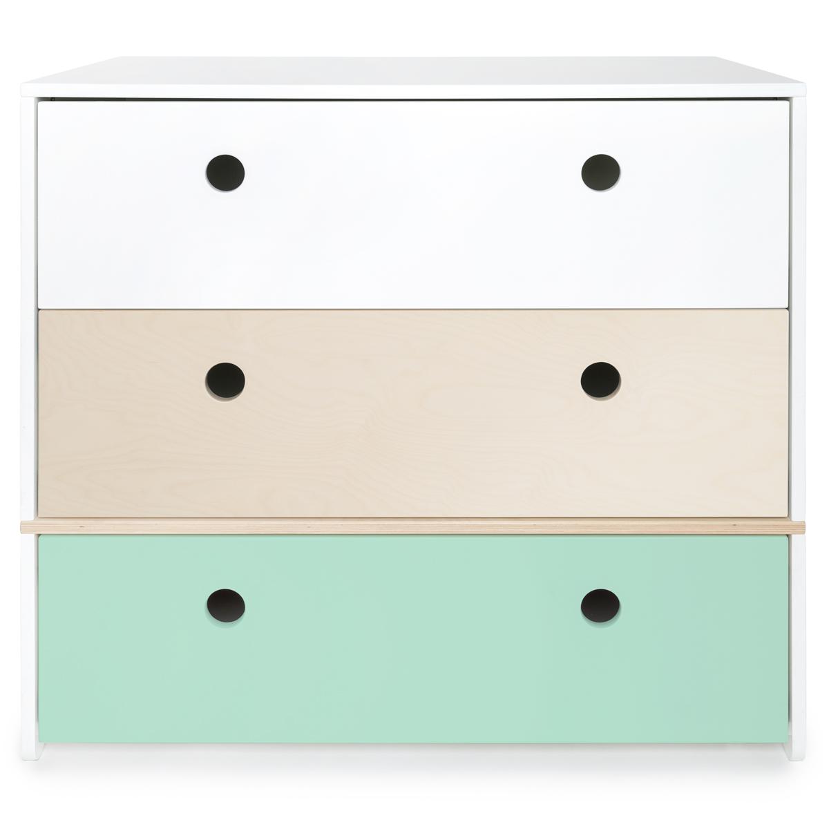 Kommode COLORFLEX Schubladen Farben white-white wash-mint