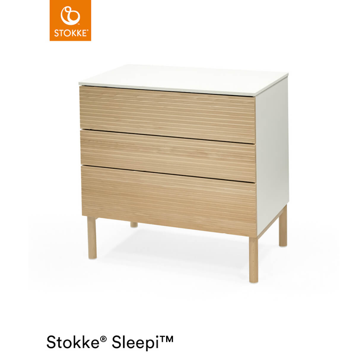 Kommode Kommode 3 Schubladen SLEEPI Stokke natürlich