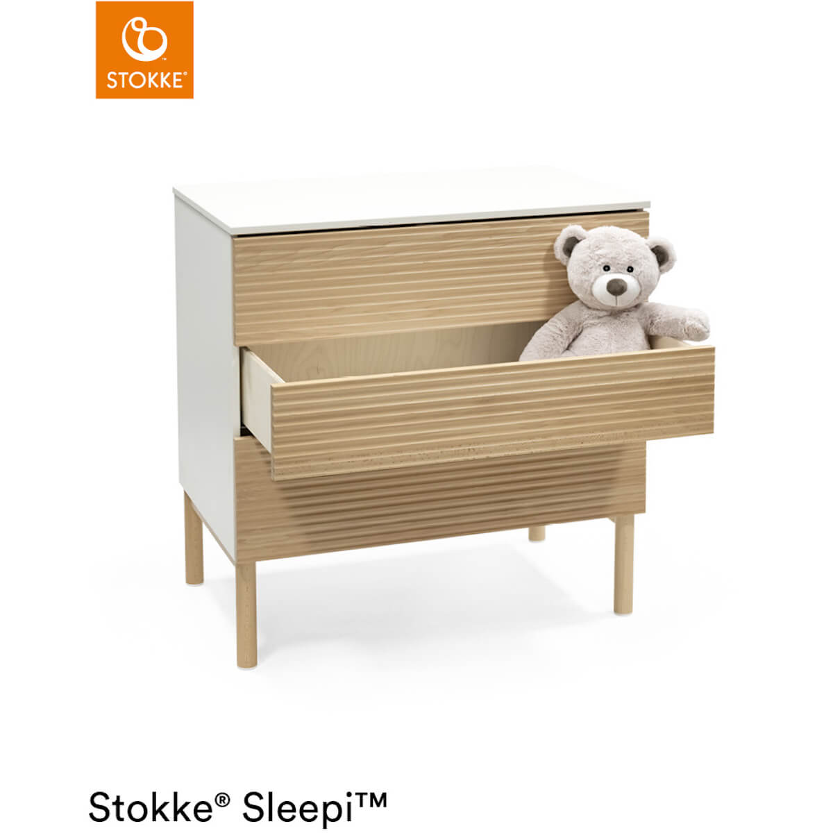 Kommode Kommode 3 Schubladen SLEEPI Stokke natürlich