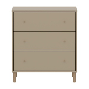 Kommode mit 3 Schubladen mit Fuß SAGA Flexa Eiche Hafer hellgrau