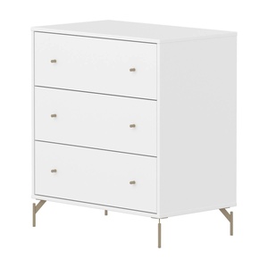 Kommode mit 3 Schubladen mit Fuß SAGA Flexa weiß oat