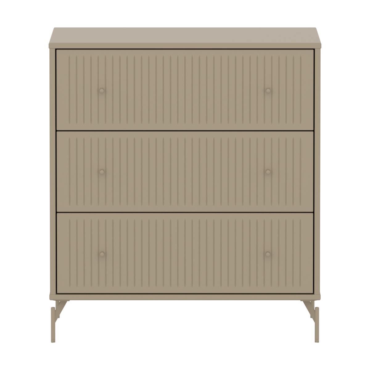 Kommode mit 3 Schubladen Rillen mit Fuß SAGA Flexa Hafer