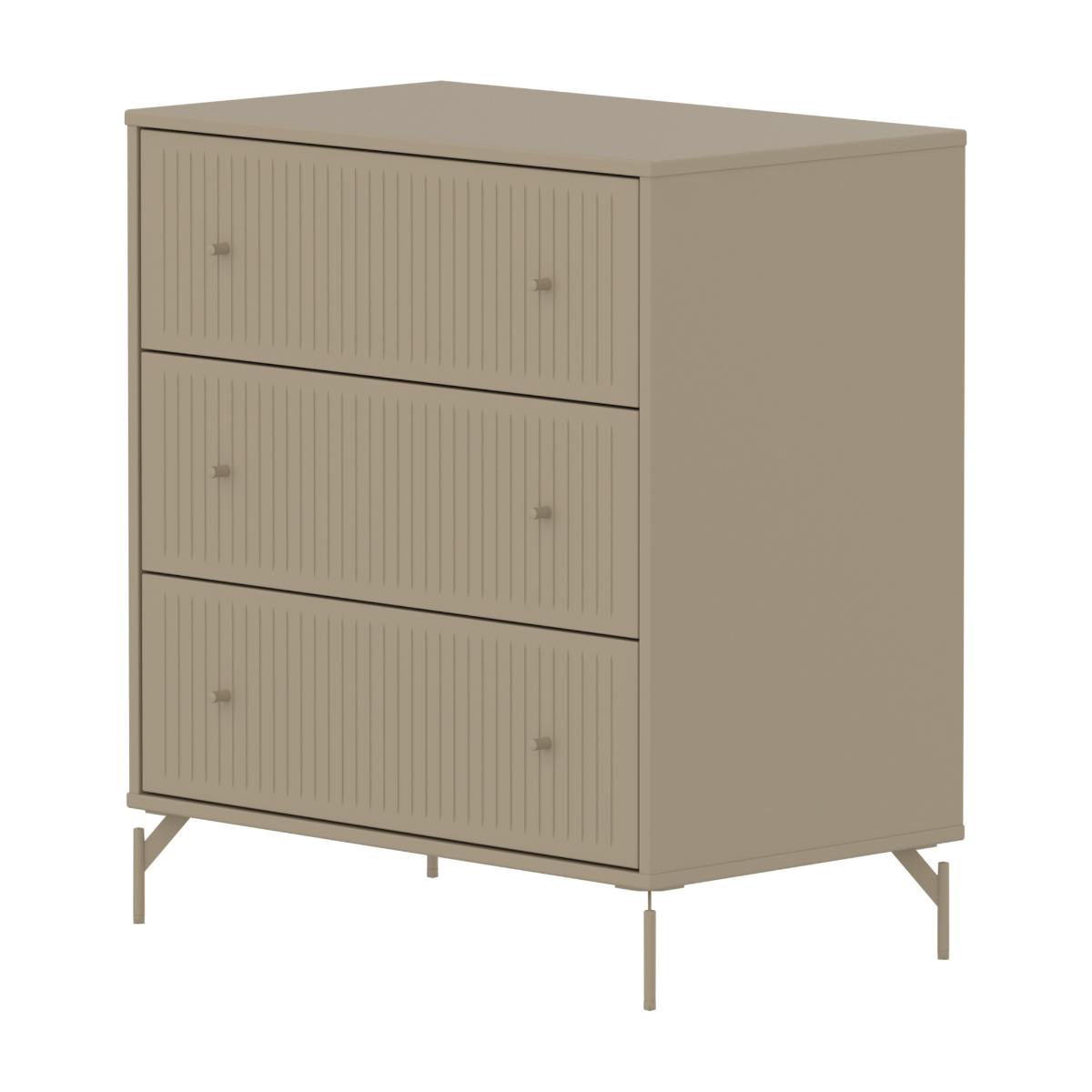 Kommode mit 3 Schubladen Rillen mit Fuß SAGA Flexa Hafer