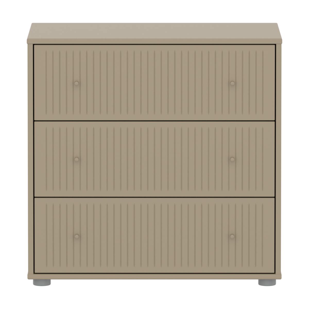 Kommode mit 3 Schubladen Rillen SAGA Flexa Hafer