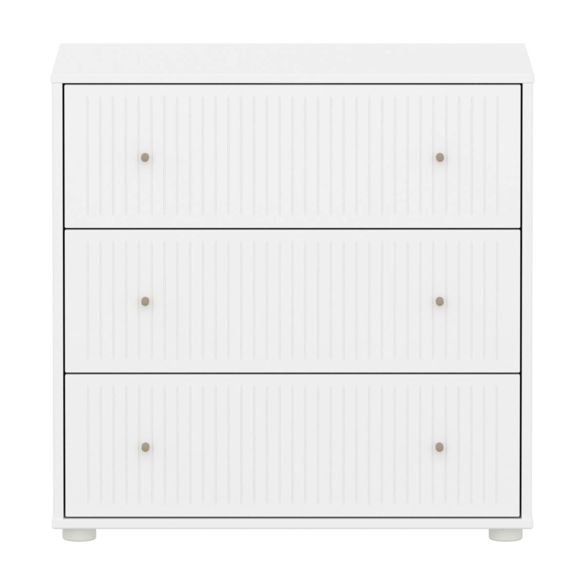 Kommode mit 3 Schubladen Rillen SAGA Flexa weiß oat