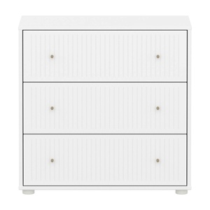 Kommode mit 3 Schubladen Rillen SAGA Flexa weiß oat