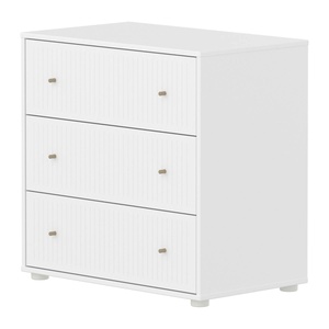 Kommode mit 3 Schubladen Rillen SAGA Flexa weiß oat