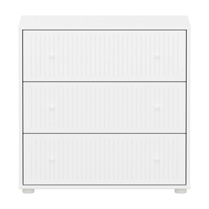 Kommode mit 3 Schubladen Rillen SAGA Flexa weiß