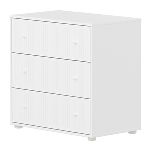 Kommode mit 3 Schubladen Rillen SAGA Flexa weiß