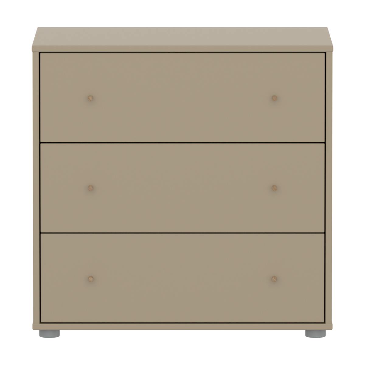 Kommode mit 3 Schubladen SAGA Flexa Eiche Hafer hellgrau