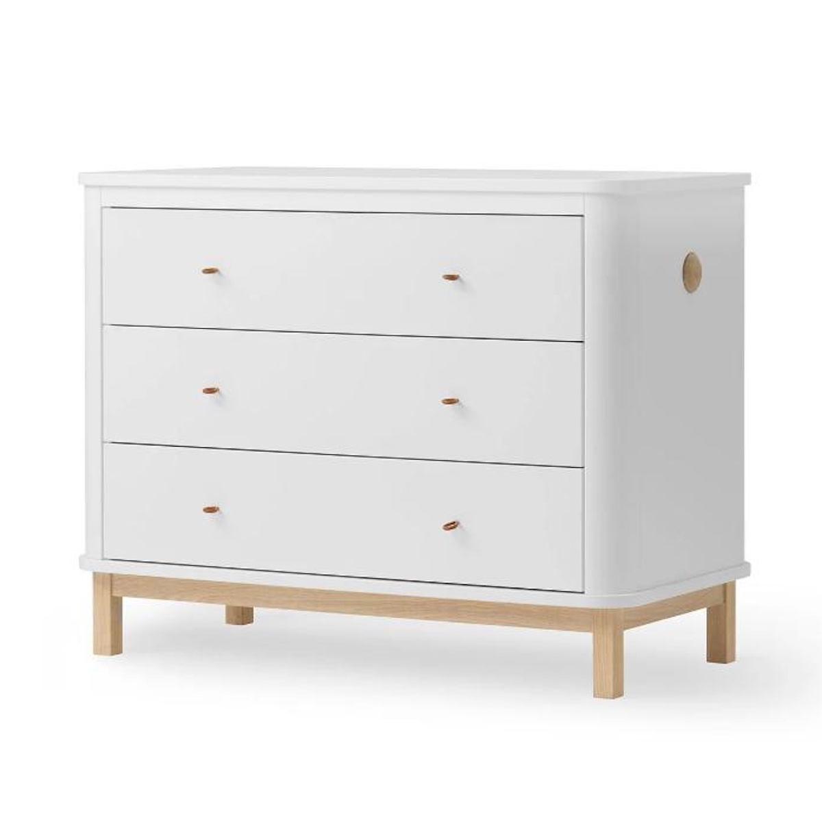 Kommode mit 3 Schubladen WOOD Oliver Furniture weiß Eiche