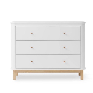 Kommode mit 3 Schubladen WOOD Oliver Furniture weiß Eiche