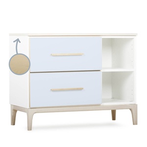 Kommode2 Schubladen NADO Curve Esche sky blue