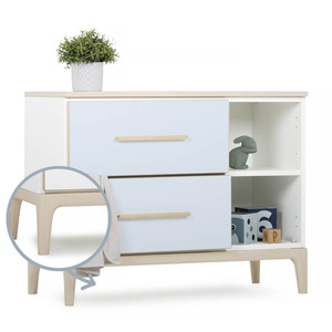 Kommode2 Schubladen NADO Curve Esche sky blue
