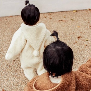 Kuscheliger Jumpsuit aus Merinowolle 0-6M Binibamba milk