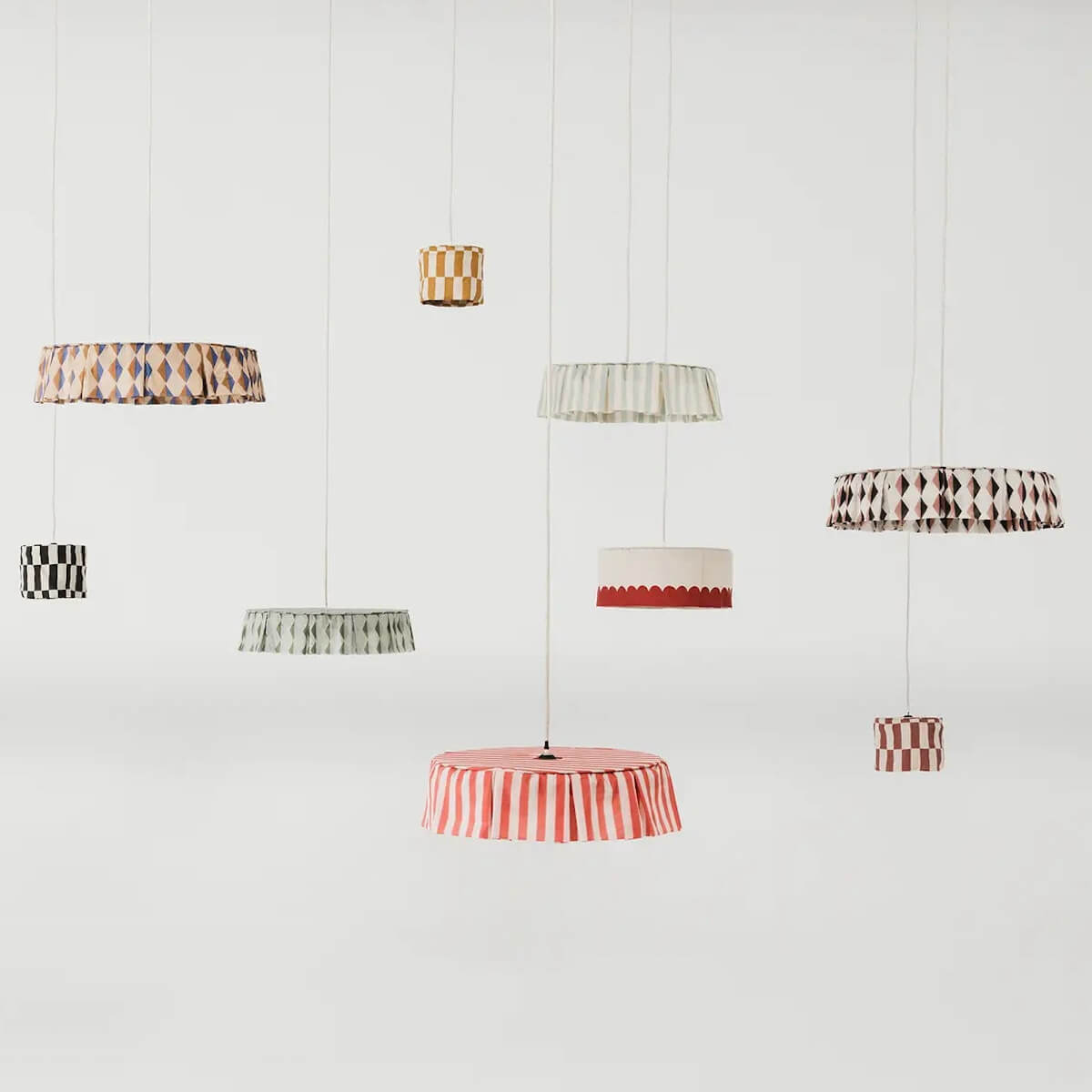 Lampenschirm VIBES 50x12cm Nobodinoz Green Blue Harlequin