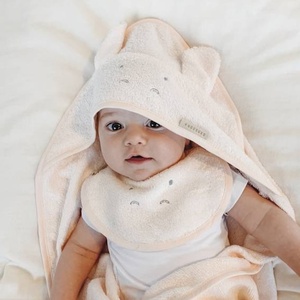 Lätzchen Hippo 25cm Bamboom Wasserpfirsich